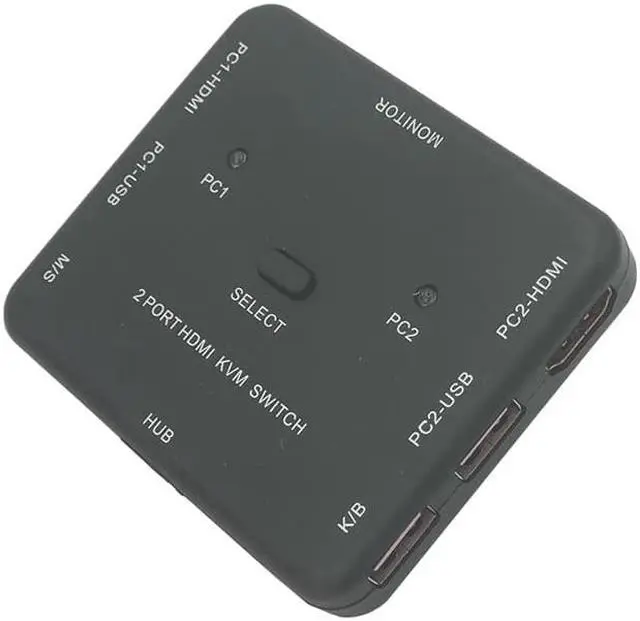 Alt view image 3 of 6 - HDmatters USB HDMI KVM Switcher 2-port 4K HDMI USB Mouse&keyboard monitor selector sharing HDMI Switch KVM with usb