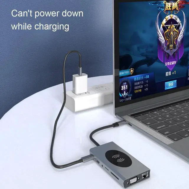 Alt view image 3 of 5 - 3.0 Type-C Hub To HDMI Adapter 4K Thunderbolt 5  C Hub with TF  Reader Slot PD for MacBook Pro/Air 2020