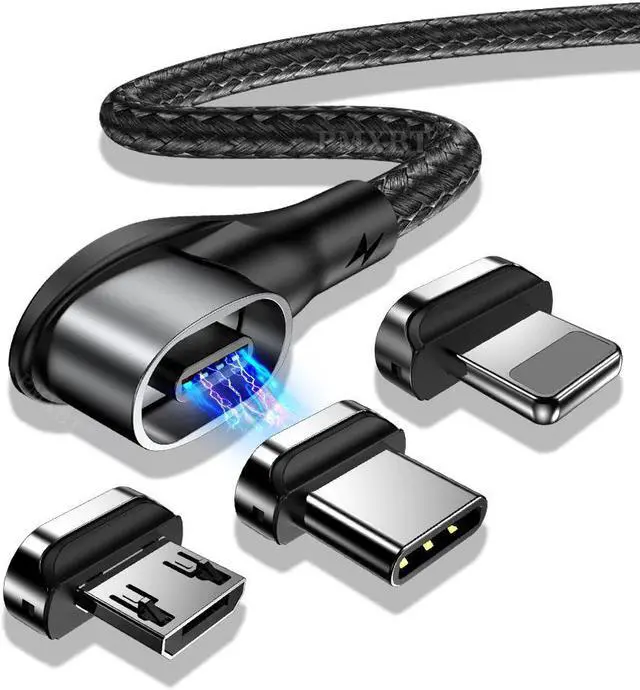 Main image of Cable Micro USB Type C Adapter Charger 90 Degree Elbow Fast Charging Led Lighting  For iPhone   note 8