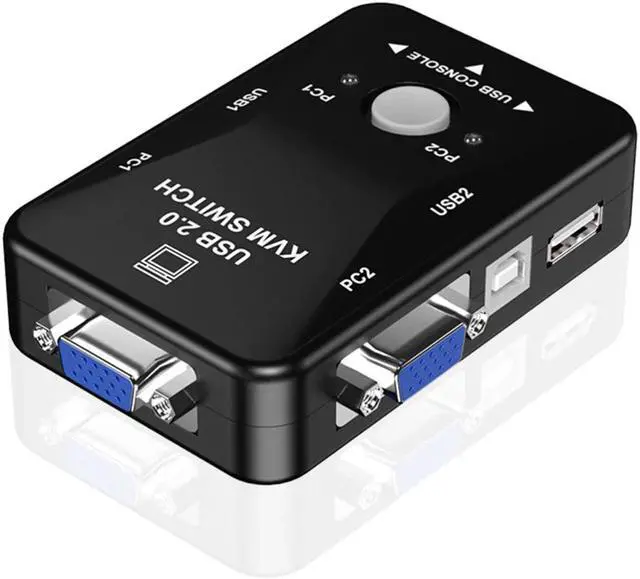 Alt view image 4 of 5 - VGA Switcher 2 Port VGA Video Switch Box USB Switch Box Durable Converter With Keyboard Mouse for KVM LCD PC Video Comput