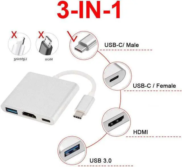 Alt view image 3 of 5 - c hub Type c to mac 3.1 Converter Adapter Typec / 3.0/Type-C Aluminum For Apple Macbook adapter for