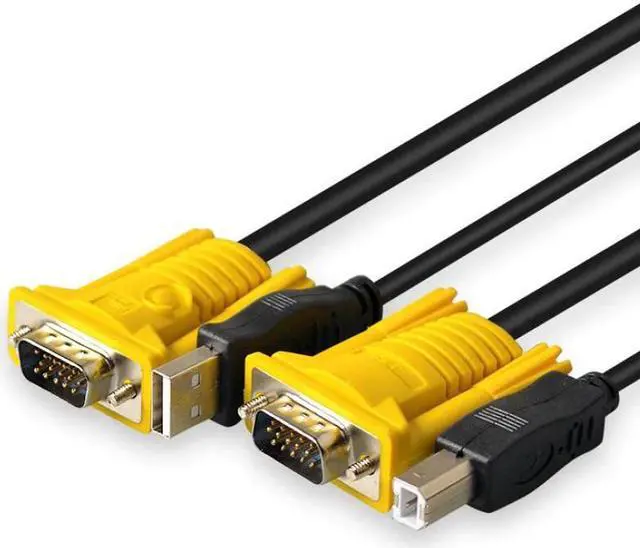 Alt view image 2 of 5 - 1.5M USB KVM Switch Cable USB2.0 15Pin VGA Male to Male USB A to USB B Cord Cables PC Computer Printer Monitor Adapter Converter