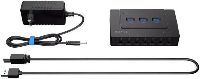 Alt view image 5 of 5 - 10 Port USB2.0/USB3.0 HUB 5 Gbps SuperSpeed Transmission For Windows Mac OS and Linux