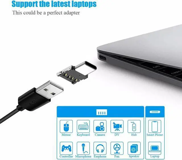 Alt view image 3 of 5 - C Adapter To Micro USB Connector USB 5Pin OTG Adapter Connector For Android Tablet USB  C Cable Flash Disk 10 Pcs/lot