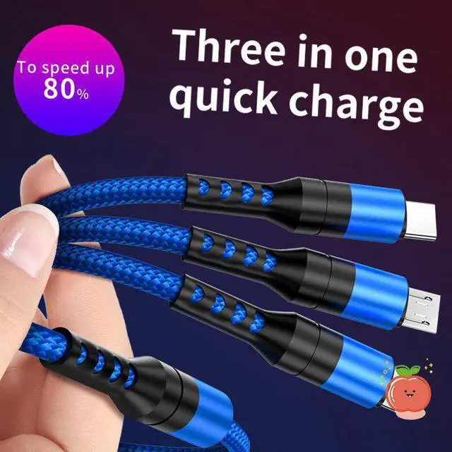 Alt view image 4 of 5 - 3In1 Retractable Micro USB Type C 8pin Multi Charger Cable For P40 plus S10 Mole Phone Cables Charging Cabel Cord