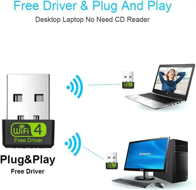 Alt view image 5 of 5 - USB Adapter 150Mbps Wi-Fi Adapter MT7601/RTL8188GU For PC USB Ethernet WiFi Dongle 2.4G Network Card Wi Fi Receiver