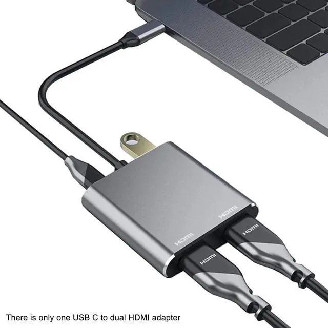 Alt view image 4 of 5 - 4 In 1 Computer 4K Splitter USB Adapter High Speed Hub Type C 3.0 To Dual  PD Charge  Transfer For Mac OS For Windows