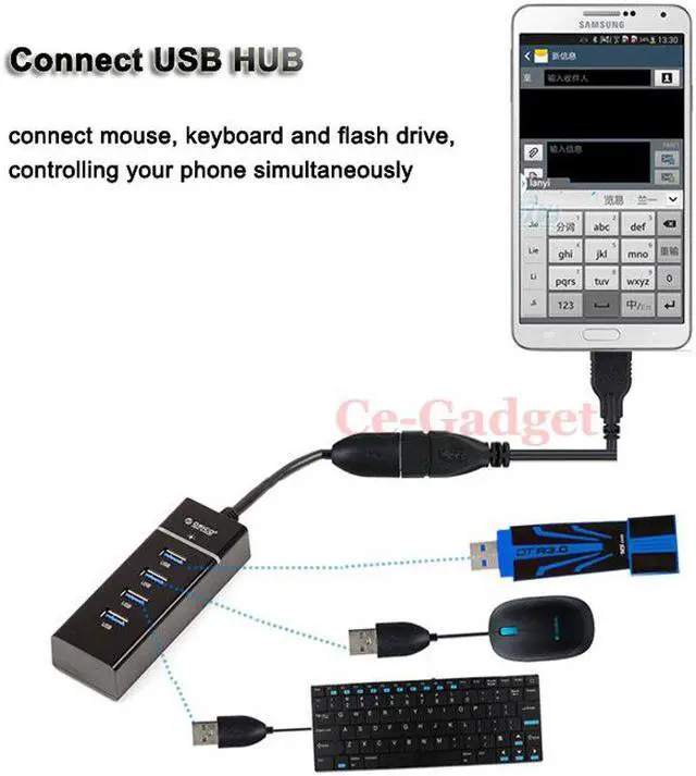 Alt view image 2 of 5 - USB 2.0 OTG Cable Adapter for Sony Xperia Z5 Premium/Z4/Z3/Z3v/Z3 Mini/ Z2a/Z1s Z2 for LG G4 3 2  USB Host Converter