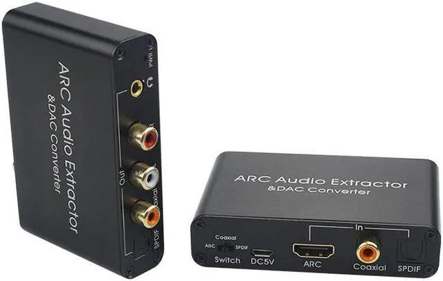 Alt view image 3 of 5 - 192KHz ARC o Adapter o Extractor Digital to Analog o Converter DAC SPDIF Coaxial RCA 3.5mm Jack Output