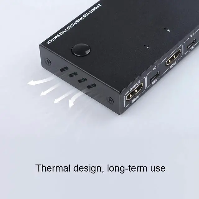 Alt view image 4 of 5 - KVM Switch 2 Port 4K USB Switch KVM VGA Switcher  USB Hub KVM Switch Splitter Box For Sharing Printer Keyboard Mouse