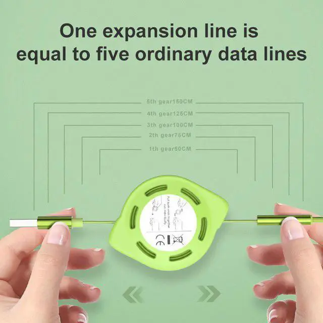 Alt view image 4 of 5 - 3in1 Retractable USB Type C Micro USB charge Cable for mole phone Charger Cable 1m 2.4A Fast Charging TPE cord