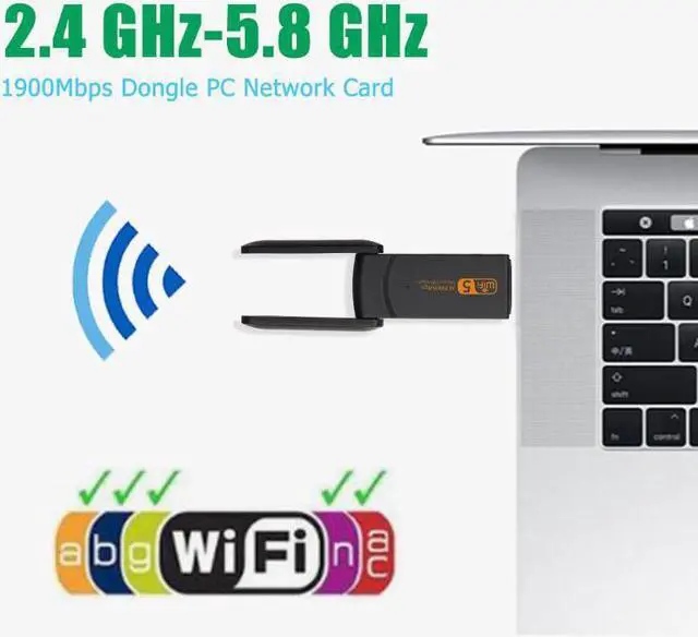 Alt view image 4 of 5 - USB WiFi Adapter 1900Mbps Dongle Network Card Dual Band WiFI Receiver Follow the IEEE 802.11a/b/g/n/c/x Standard