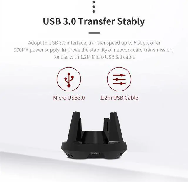 Alt view image 3 of 5 - 1900Mbps Gigabit USB3.0 Wifi Adapter 802.11AC High speed 5ghz wi-fi wireless Network card Dual band PC Wifi Receiver adaptador