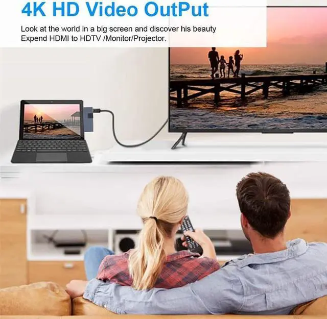 Alt view image 5 of 5 - Surface Pro 6 5 4 USB 3.0 Hub Docking Station 4K Port SD/TF Momery Card Reader Converter Combo Adapter Adaptor