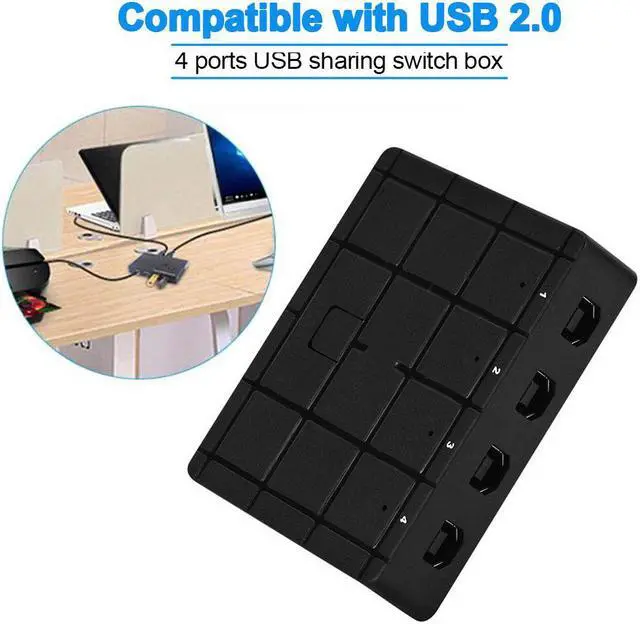 Alt view image 3 of 5 - 4 Ports USB2.0 Sharing Switch Scanner Keyboard Adapter Monitor KVM Box Portable Selector Hub Plug And Play For PC Printer