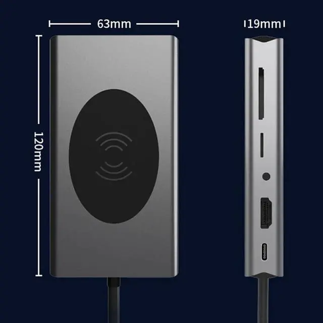 Alt view image 4 of 5 - 3.0 Type-C Hub To HDMI Adapter 4K Thunderbolt 5  C Hub with TF  Reader Slot PD for MacBook Pro/Air 2020