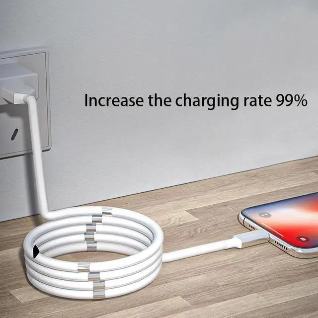 Alt view image 4 of 5 - Magnetic rope automatically retractable cable 3A Fast Charging USB Type C Cable Magnet Charger  Charge Micro USB Cable