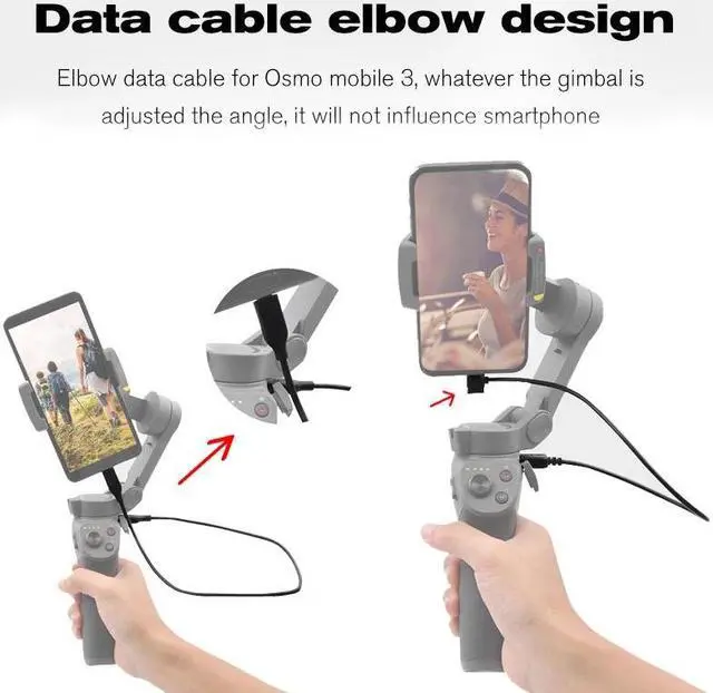 Alt view image 5 of 5 - For  OSMO Mole 3 Handheld Gimbal Stalizer Charging Cable 35CM Elbow USB Charger Connect Wire  OSMO Mole Accessories
