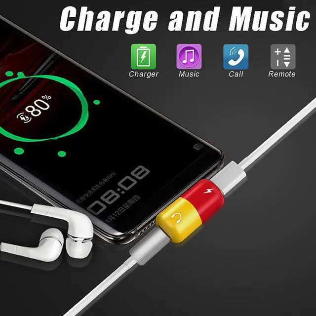 Alt view image 3 of 5 - 2 In1 Type-C To 3.5mm Head Aux Audio USB-C Cable Adapter Charge And Headphone Adapter Splitter For