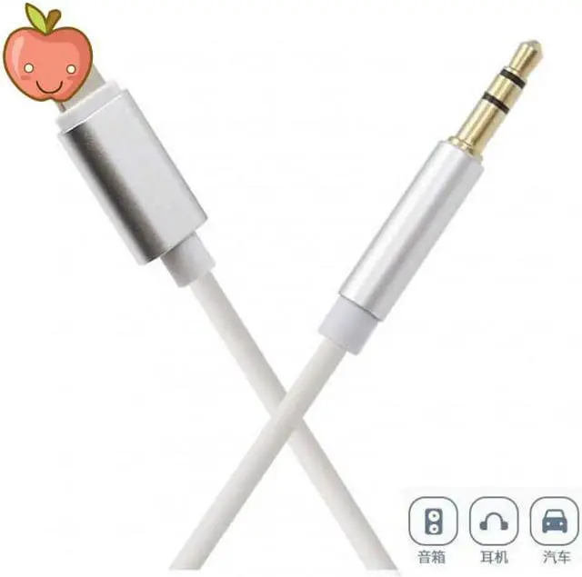 Alt view image 2 of 5 - For iphone 7/8/X Car Speaker Headphone Connector Audio Adapter AUX Lightning To 3.5mm Adapter Audio Cable