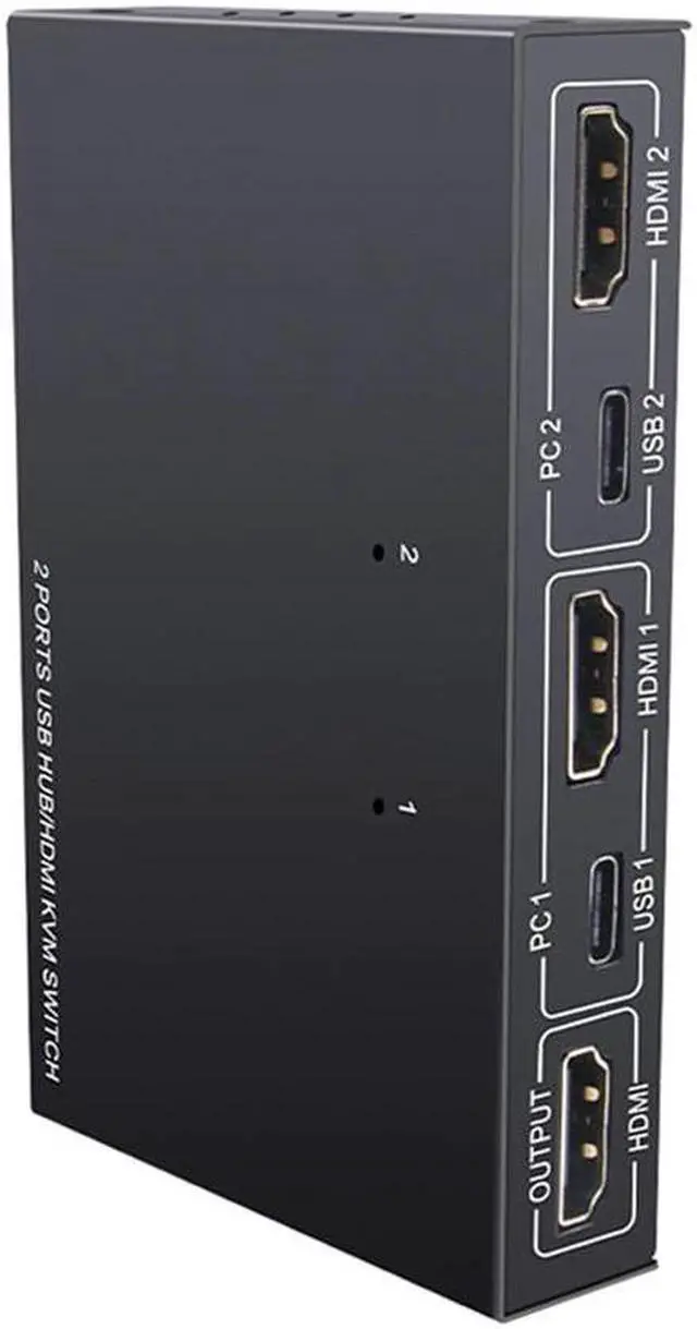 Alt view image 2 of 7 - 4 Ports Splitter Box USB 2.0 Accessories Hub Sharing For Computer Metal KVM Switch Plug And Play Stable Displayport VGA