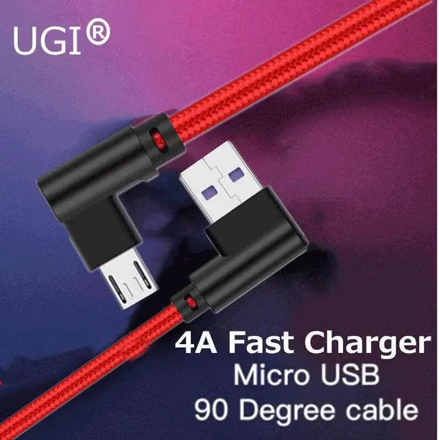 Alt view image 2 of 5 - 90° Shape 4A Fast charging cable Micro USB Type C 1.5M For Android Phones