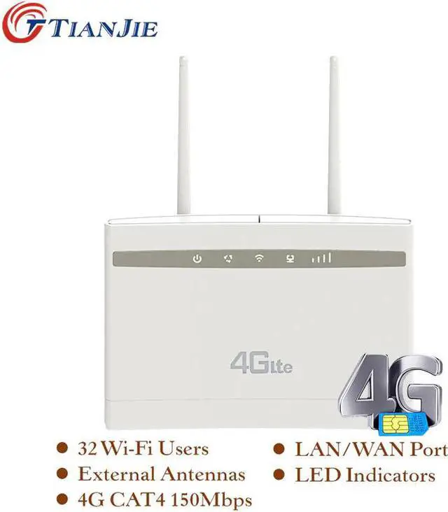 Main image of 4G LTE wifi router sim card wifi RJ45 PORT 300Mbps router WCDMA UMTS GSM LTE cellular home router with sim card slot