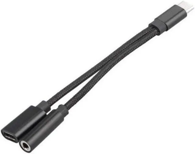 Alt view image 4 of 5 - C Type C To 3.5mm Aux Audio Charging Cable Splitter Converter Mic Adapter Headphone ChargerJack for