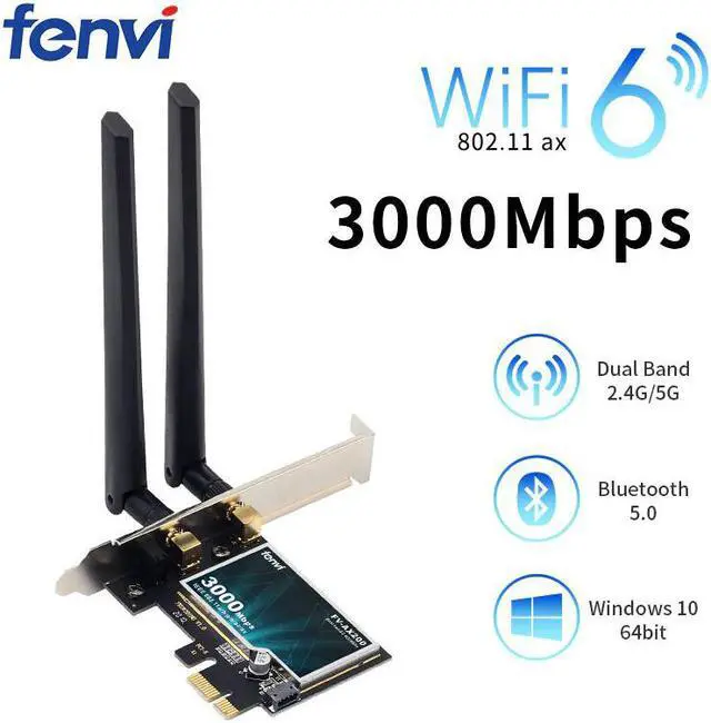 Alt view image 4 of 5 - Wireless Dual Band PCI Express WiFi Adapter PCI-E Network Card WIfi 6  AX200 2.4G/5G With Antennas Desktop PC Windows 10