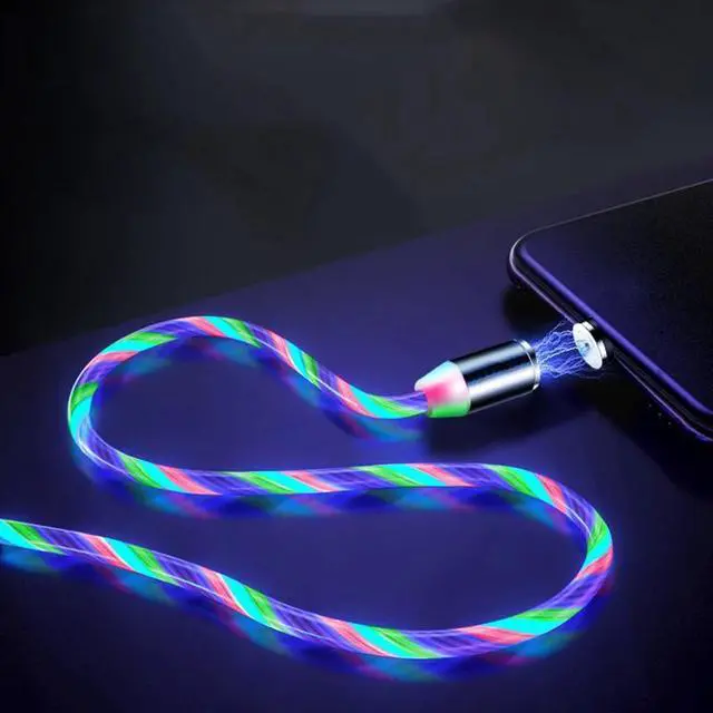 Alt view image 3 of 5 - charging Mole Phone Cable Flow Luminous Lighting cord charger Wire for Samaung LED Micro USB Type C for iphone