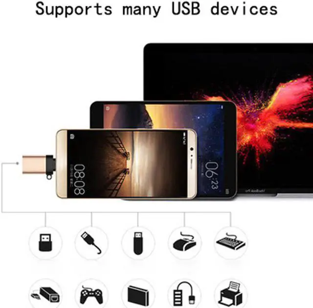 Alt view image 3 of 5 - C Adapter Type C to  3.0 Adapter Type-C Adapter OTG Cable For Macbook pro Air  S10 S9 S8  P30 C OTG Cable