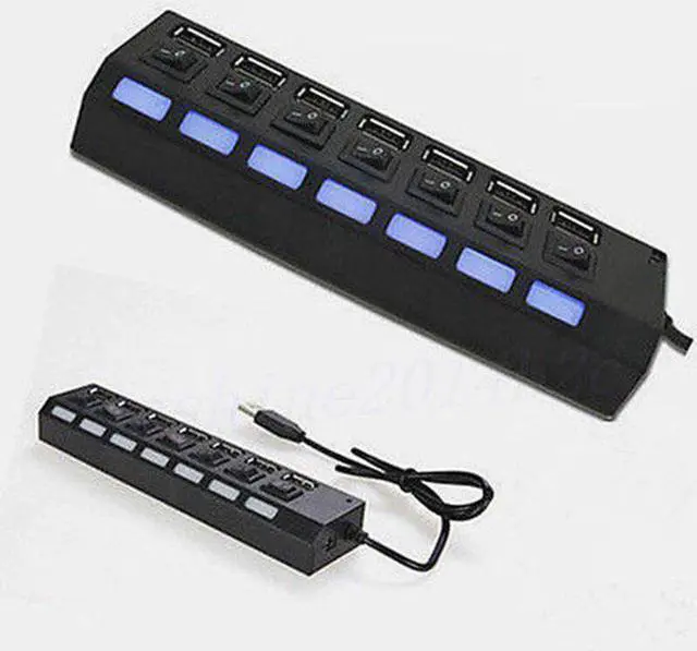 Alt view image 5 of 5 - USB Hub 2.0/3.0 Multi USB Port 7 Ports Hub USB High Speed Hab With on/off Switch USB Splitter For PC Computer Accessories