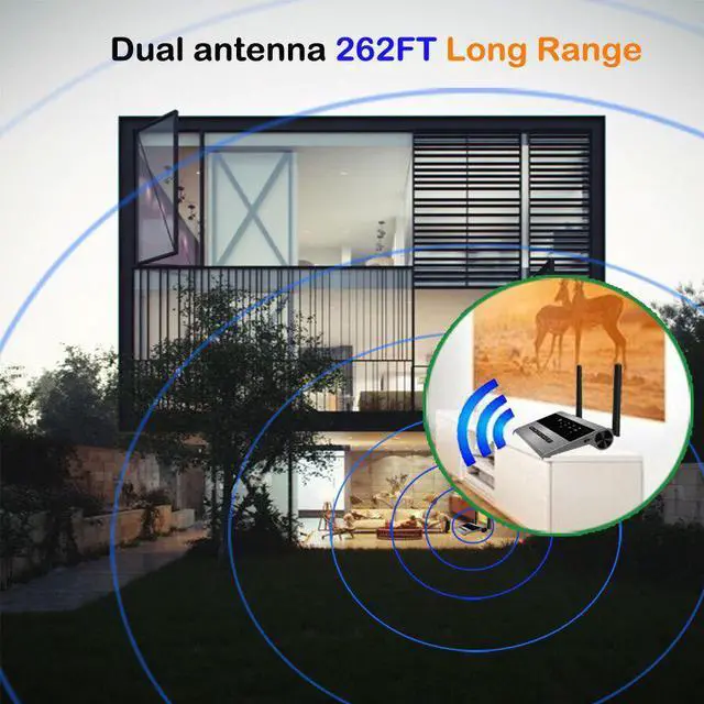 Alt view image 5 of 5 - 80m Bluetooth 5.0 Broadcast Audio Music Transmitter Receiver 3.5MM AUX RCA Wireless Adapter Dongle Low Latency aptX HD for PC TV