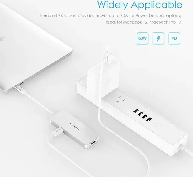 Alt view image 2 of 5 - USB C Hub with 4K , 3 USB A, SD/Micro SD Card Reader and Charging Adapter for MacBook Pro 13/15/16 (Thunderbolt 3),Surface