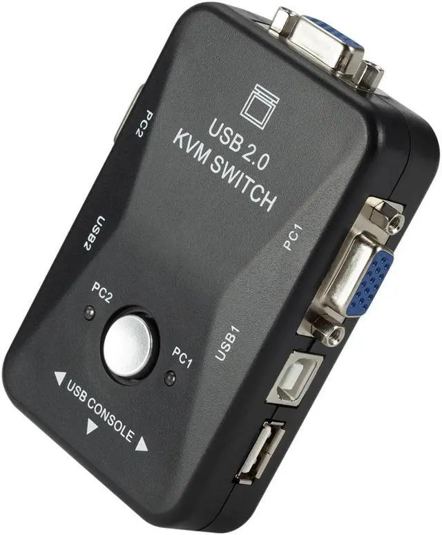 Alt view image 3 of 5 - 2-In-1-Out 2 Port USB 2.0 KVM Switch Switcher 1920*1440 VGA SVGA Switch Splitter Box for Keyboard Mouse Monitor Adapter