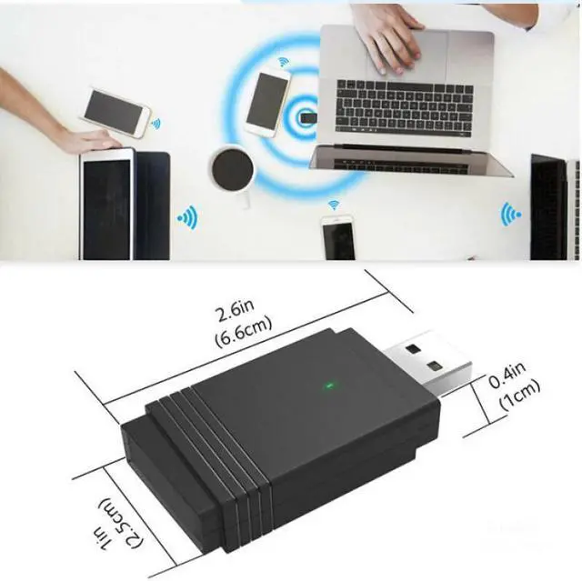 Alt view image 4 of 5 - USB WiFi Adapter 1200Mbps USB 3.0 Band Dual Bluetooth 5.0 Built-in Antenna Wifi Dongle  Bluetooth Transmitter
