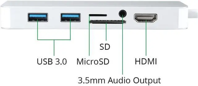 Alt view image 3 of 5 - 8 In 1 Type C Hub HDMI Audio Output 3.5 Mm Micro  TF Card RJ45 Gigat Ethernet Adapter for MacBook Pro 13 15 16 inch AIR 13
