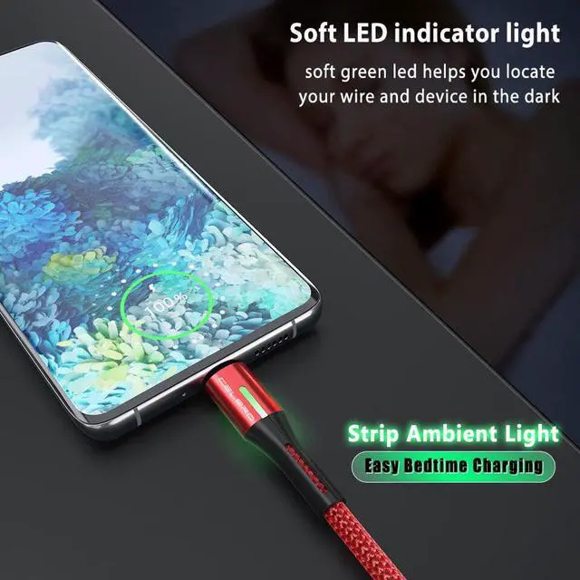 Alt view image 4 of 5 - 2m/1m/0.5m 3A Micro USB Type C Cable Fast Charging for  Galaxy S20 S10 Note10 Plus  Mi 10 9 Pro LED Tipo C USB Cabo