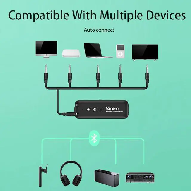 Alt view image 5 of 5 - Bluetooth 5.0 Receiver Transmitter Stereo Wireless Audio Adapter With Mic Handsfree Calling USB 3.5mm AUX RCA Low latency