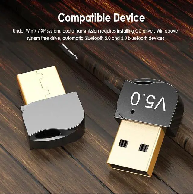 Alt view image 4 of 5 - USB Bluetooth Adapter 5.0 Bluetooth Audio Receiver 5.0 Bluetooth Adapter 20M Wireless Adapter Supports Win8/10 For Computer