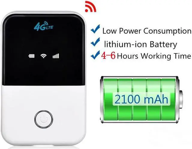 Alt view image 2 of 5 - 4G Pocket Wifi Router Car Mobile Wifi LTE router Hotspot Wireless Broadband Mifi Unlock wifi Modem Router 4G With Sim Card Slot