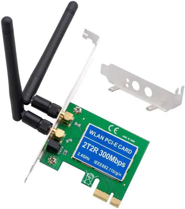 Alt view image 2 of 5 - Card AC 300Mbps Wireless  PCIe Network Adapter Card 5GHz/2.4GHz Dual Band PCI Express Network Card