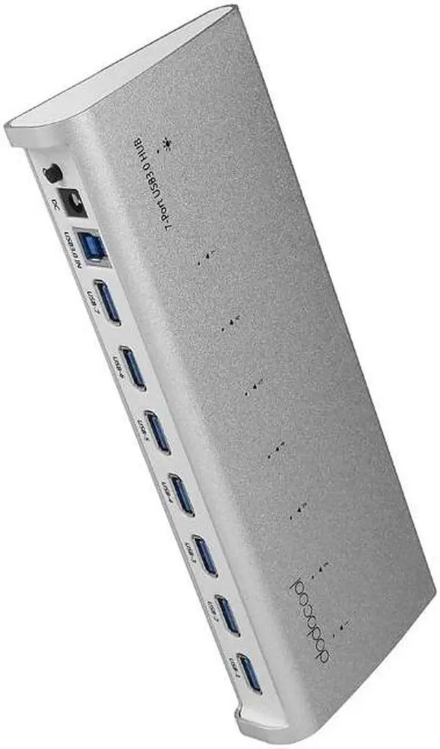 Alt view image 5 of 5 - 7-Port USB 3.0 HUB charger hubs for iMac Macbook Air Pro Superspeed 5Gbps External AC Adapter desktop laptop pc