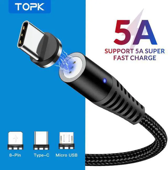 Main image of 5A Magnetic USB Cable Fast Charging USB Type C Cable Magnet Charger  Charge Micro USB Cable For iPhone X