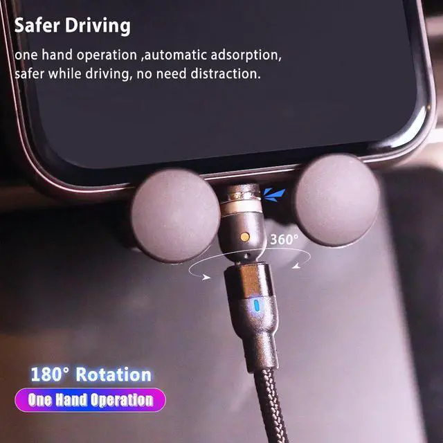 Alt view image 5 of 5 - Double 360° Rotating Magnetic Cable  Usb Type C Cable Usbc Kabel Micro Usb Magnetique Phone Wire 2M for  S20 Ultra Note20