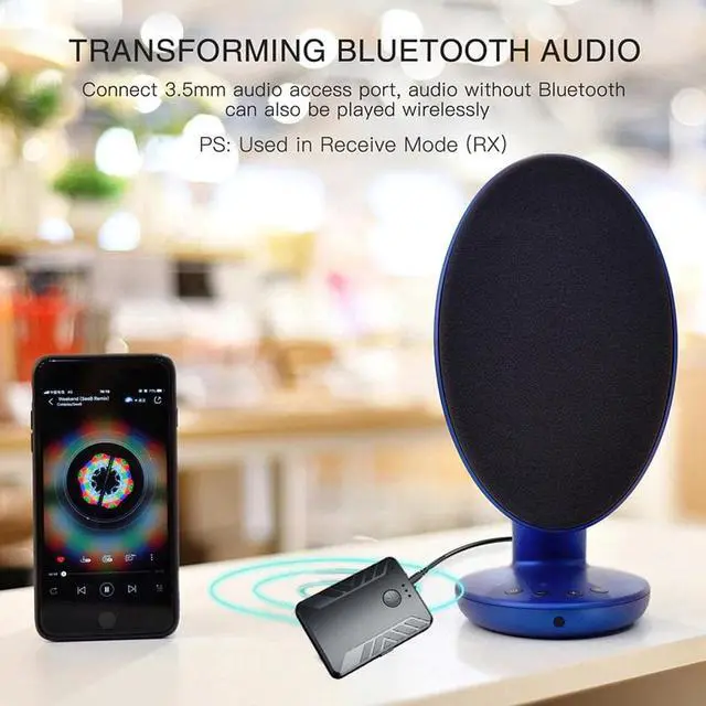Alt view image 5 of 5 - 5.0 Audio Transmitter Receiver Pair with TWO Headphones with Mic 3.5mm AUX RCA Wireless Adapter for TV PC Car Speaker