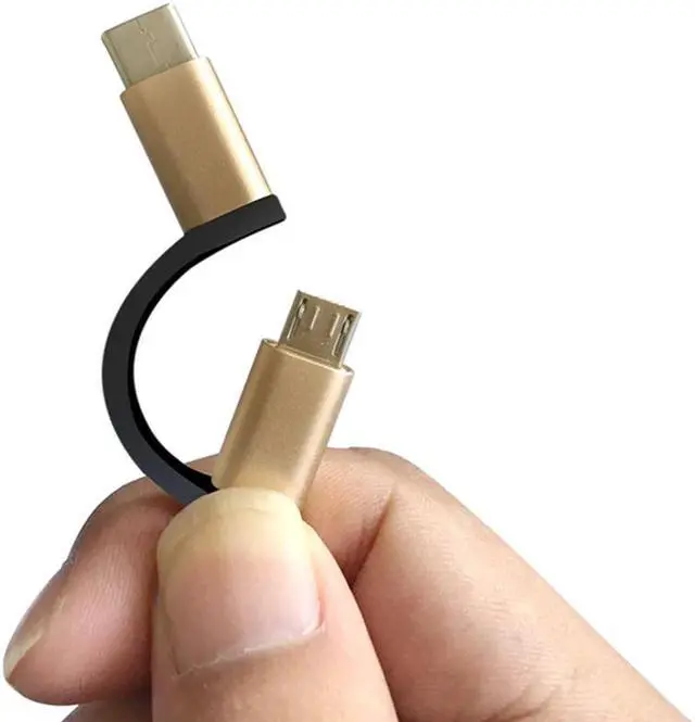Alt view image 3 of 5 - 1 pcs 2 in 1 Type-C Male + Micro USB Male To USB 3.0 Female OTG Adapter Cable Nylon Braid  Cord For Phone Tablet U Disk