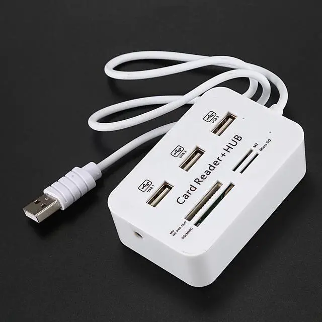 Alt view image 2 of 5 - 3 Ports USB 2.0 HUB Multi-card Reader for Sd/mmc/m2/ms Mp-all in One (White)
