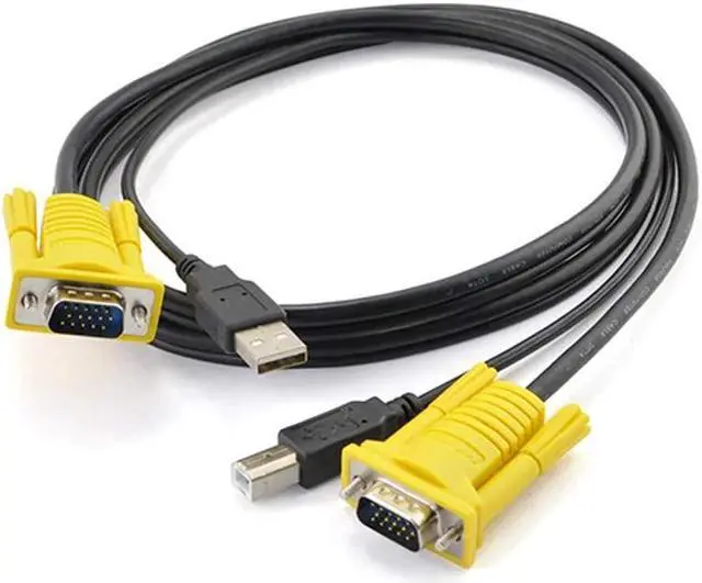 Alt view image 4 of 5 - USB KVM Switch Cable 1.5m 15Pin VGA Male to Male USB A to USB B Cord Cables PC Computer Printer Monitor Adapter Dropship
