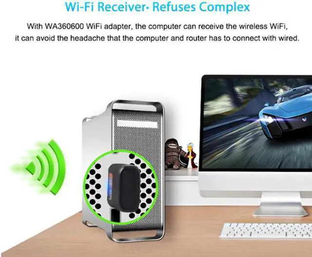 Alt view image 2 of 5 - USB Wifi Adapter AC 600Mbps Wi-fi Adapter 2.4G 5G Network Card Antenna Wi fi Receiver Lan USB Ethernet PC Wifi Dongle